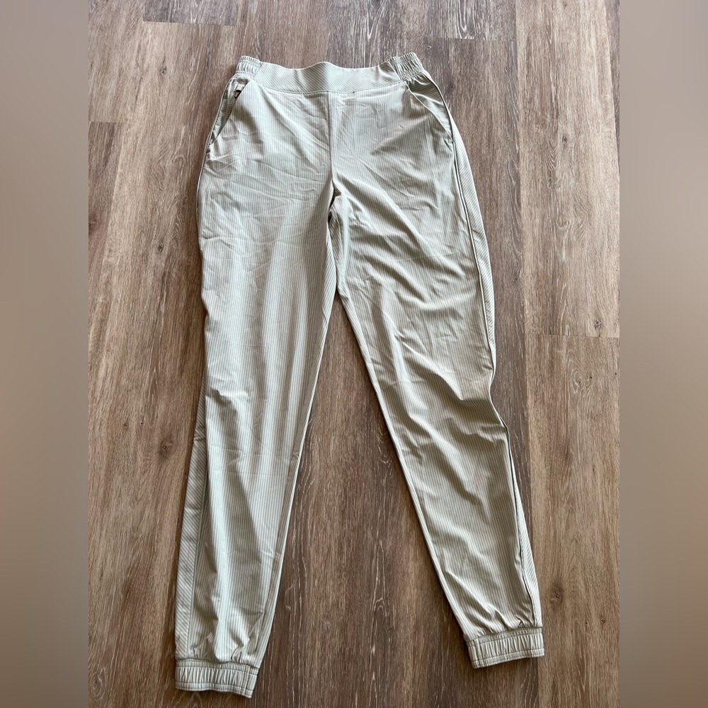 Athleta Mint and White Striped Joggers EUC Size 6T - Picture 5 of 9